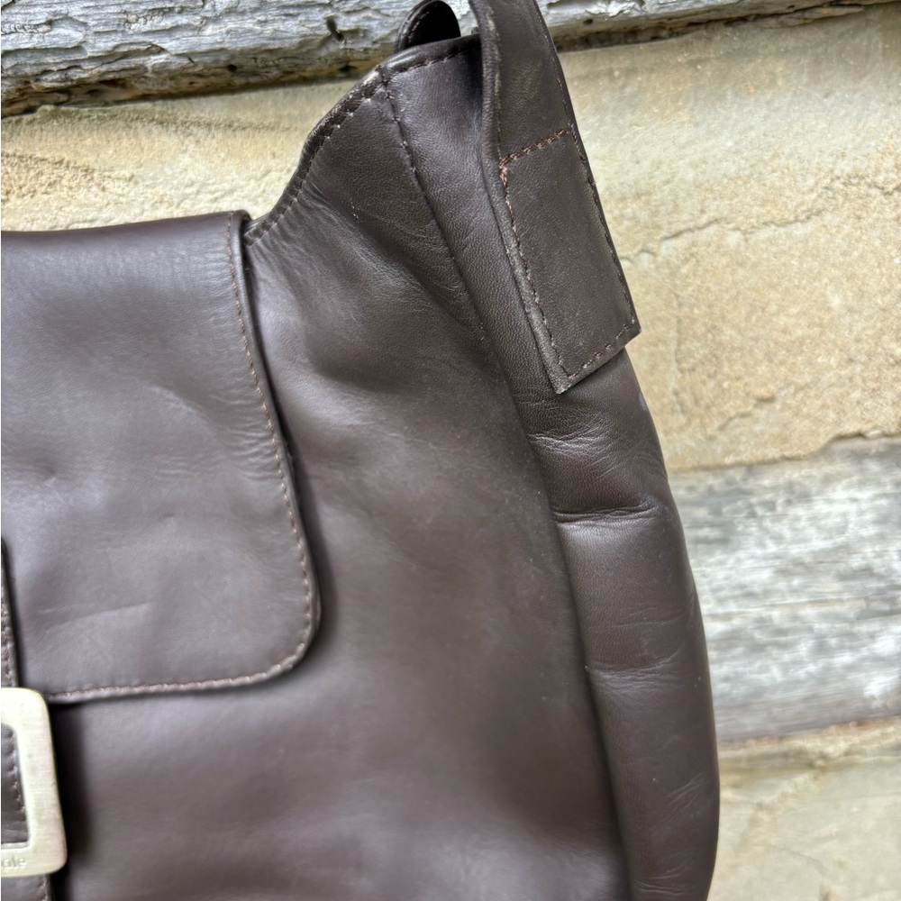 Kenneth Cole N.Y. Vintage Dark Brown Leather Shoulder Bag - Picture 5 of 12